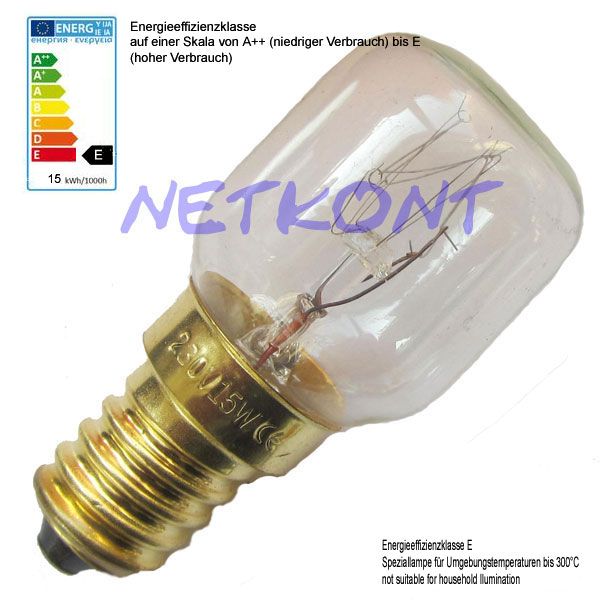 15x Oven Bulb, Lightbulb 15W, E14, 230V Bulbs, Oven-Bulb Crystal clear eBay